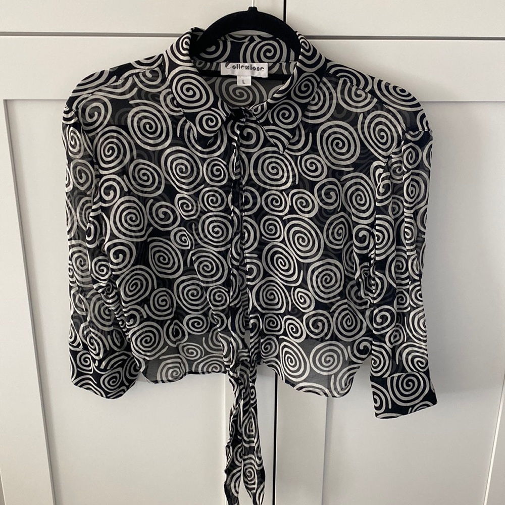 Vintage Reverse Swirl Shear Top